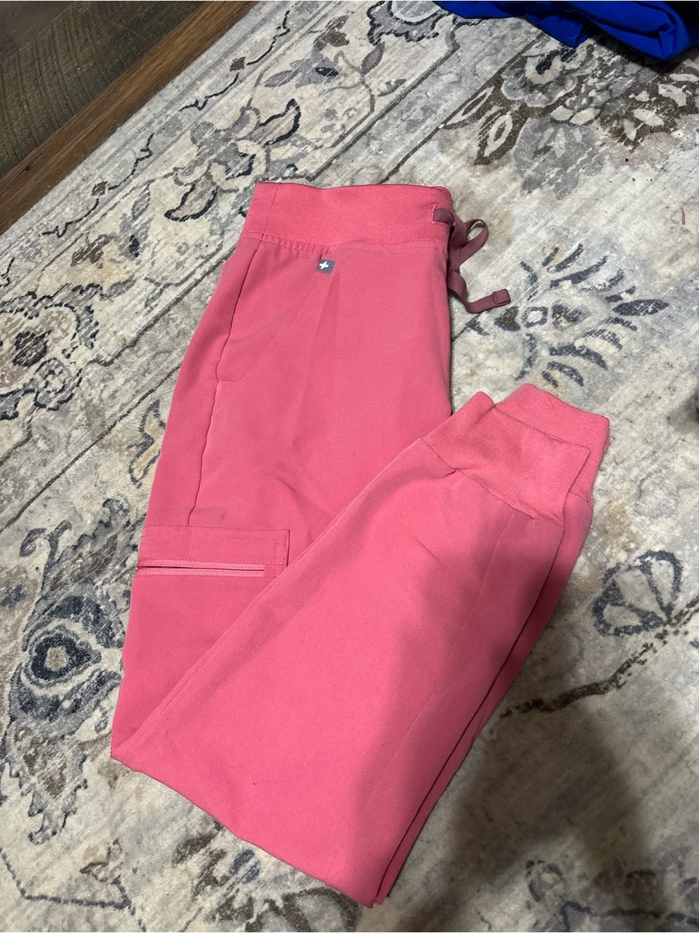 Coral Pink Scrub Joggers with Utility Pocket